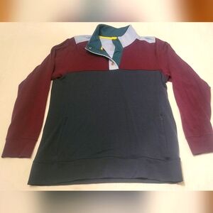 Woolx Colorblock Sweatshirt - Burgundy and Gray